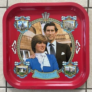 Vintage Pub Royal Wedding Prince Charles Diana Beer Tray Metal Bitter Lager 1981 - Picture 1 of 5