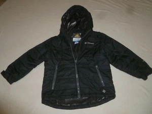 COLUMBIA FULL ZIP BUGABOO OMNI HEA JACKET SIZE 4/5 BLACK KIDS WATERPROOF HOODED - Picture 1 of 7