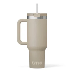 Vaso de viaje por carretera RTIC Outdoors 40 oz forrado de cerámica playa bronceado NUEVO - Imagen 1 de 1