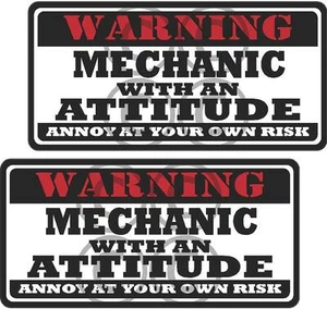 Juego de calcomanías de actitud de advertencia mecánica de 2 - 3" herramientas pegatinas de motocicleta herramientas WS1 - Imagen 1 de 1
