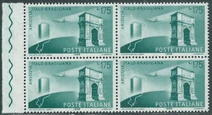 1958 ITALIA AMICIZIA ITALO BRASILIANA QUARTINA MNH ** - QW1-7 - Picture 1 of 1