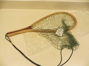 Vintage Ed Cumings Flint Michigan Trout Fly Fishing Laminated Wood Landing Net - Picture 1 of 5