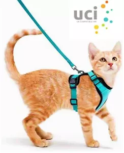 More details for cat dog harness soft padded strong adjustable vest green