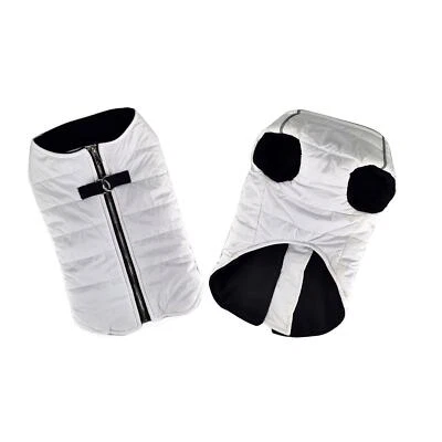 Zip-up Dog Puffer Vest Coat - White - Image 1 of 2