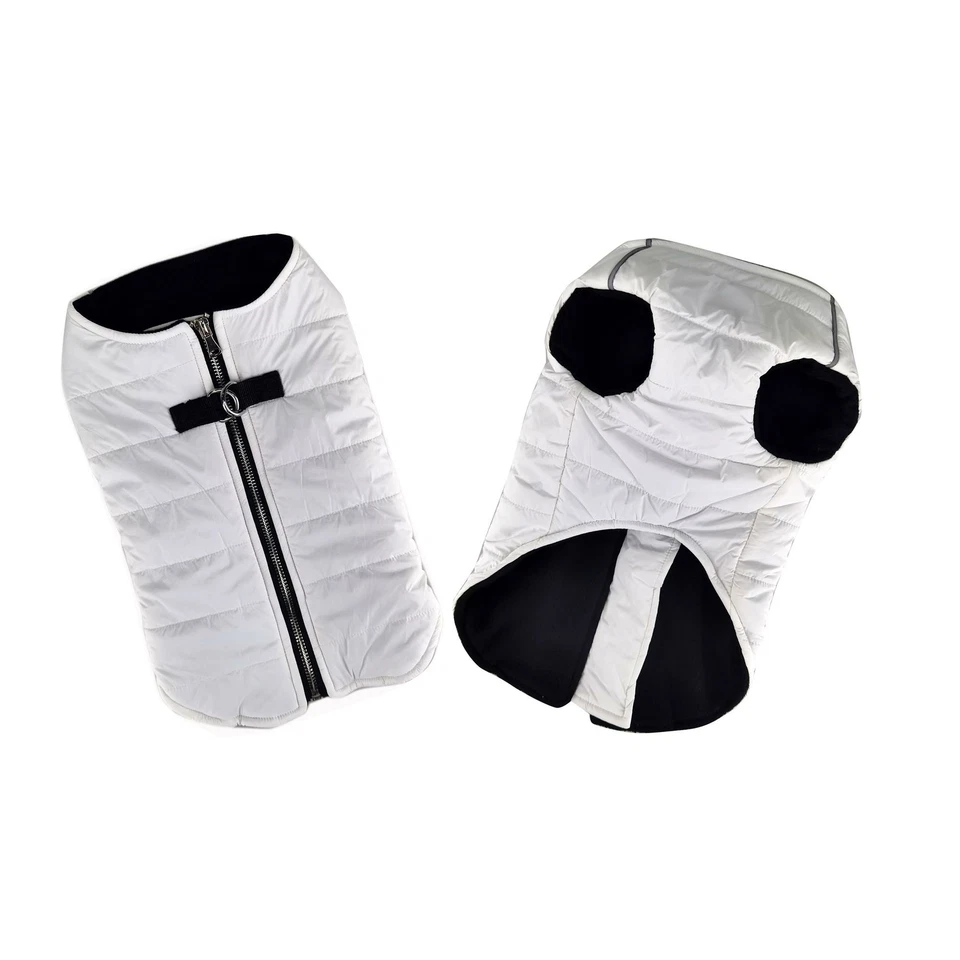 Zip-up Dog Puffer Vest Coat - White - Image 1 of 2