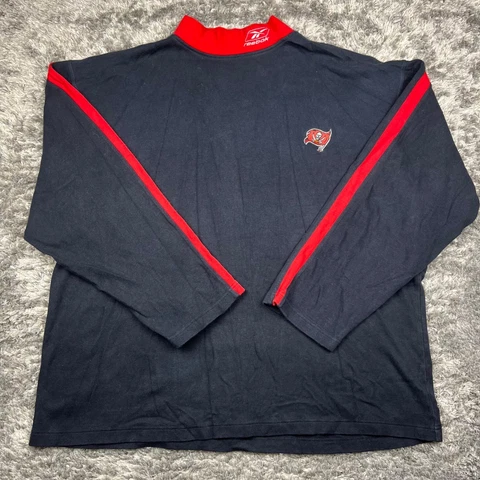Vintage Reebok Tampa Bay Buccaneers Sweater Men Extra Large XL Mock Pullover Cover