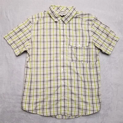 Camisa Craghoppers Para Hombres Grande Verde Botón a Cuadros Manga Corta Mezcla de Algodón Informal Foto 1 de 4