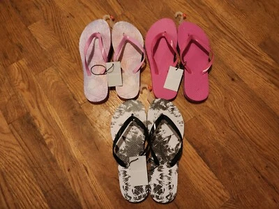 3 pares de chanclas West Loop para mujer negras, blancas, rosas S pequeñas 5-6 Foto 1 de 4