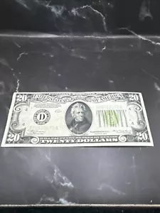 1934 $20 Dollar Bill Federal Reserve Note Philly Light Green Seal - Picture 1 of 10