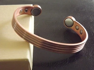 Pure Copper Magnetic Bracelet Arthritis Therapy Women Men Adjustable Roman Cuff - Picture 1 of 9