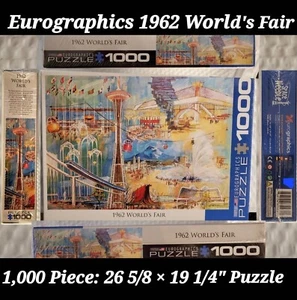 1962 World's Fair~ Seattle Eurographics 1,000 PC. Puzzle 26 5/8"× 19 1/4" NMIB! - Picture 1 of 4