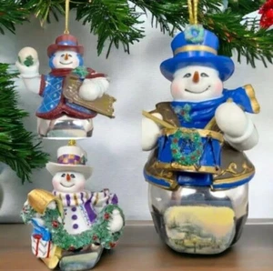 Bradford Exchange Thomas Kinkade Snow-Bell Holidays Snowman Ornament Collection - Picture 1 of 9