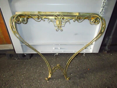 ANCIENNE CONSOLE A VOLUTE EN FER FORGÉ MARTELÉ-DE PIER LUIGI COLLI-ANNÉE 50 - Photo 1/4