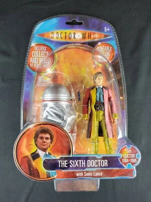 Boneco de ação colecionável Doctor Who The Sixth Dr w Sonic Lance personagem - Imagem 1 de 4