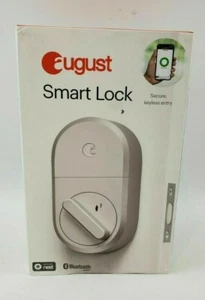 August Smart Deadbolt Lock - 3rd Generation - Silver - Keyless Entry - New - Picture 1 of 9