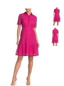 NANETTE LEPORE Lace Shirt dress with Collar, Button Down Dress sz 8 - Picture 1 of 9