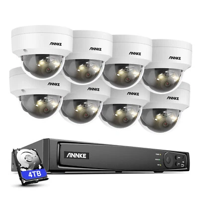 ANNKE 12MP POE 8CH NVR IP Cámara de Vigilancia Exterior Color Visión Nocturna Con Audio