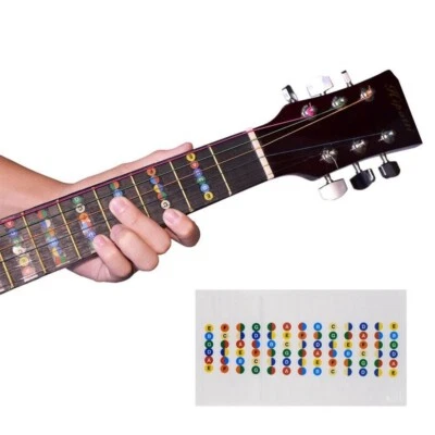 Calcomanías/pegatinas para mapa de notas diapasón de guitarra para aprender acordes | Transparente Foto 1 de 3