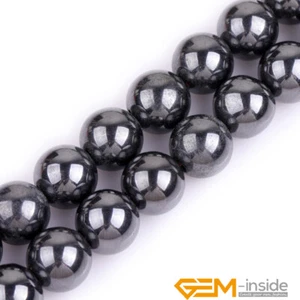 Natural Black MaMgnetic Hematite Round Ball Beads For Jewelry Making 2mm-16mm  - Picture 1 of 65