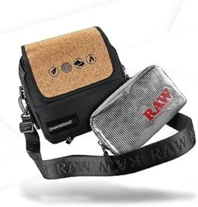 Raw Day Bag Smell Blocking Removable Foil Pouch Built-in Rolling Tray Black - Picture 1 of 7