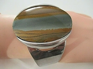 GROSSE °SILBER DESIGN ARMREIF° 925 / 1000 °1973° Modernist ° LANDSCHAFTSACHAT ° - Bild 1 von 12