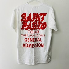 Rare KANYE WEST Saint Pablo 2016 Tour Merch White T-Shirt Mens Size Large Yeezy