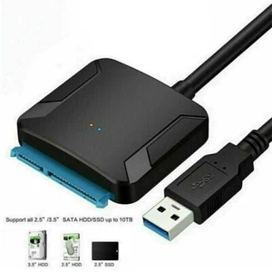 SATA to USB 3.0 adapter cable for 2.5 3.5 inch HDD SSD hard drive Konve Z4P K4F8 - Picture 1 of 7