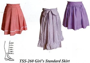 Civil War Style GIRL'S STANDARD SKIRT  Timeless Stitches PATTERN TSB-260 - Picture 1 of 3