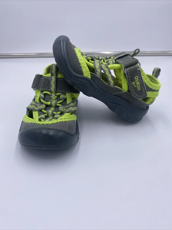 OshKosh B'Gosh Hax Toddler Boy's Gray/ Green Water Sandals, Size 6 - G1B2 - Image 1 of 1