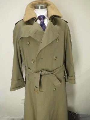 Gabardina ALLEN SOLLY DB caqui, cuello extraíble y forro de pelo de camello 42R ¡Como nueva! Foto 1 de 4