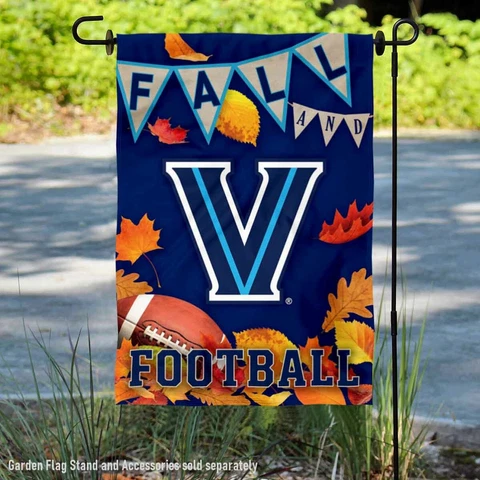 Villanova Wildcats Fall Leaves Football Season Garden Flag and Yard Banner Cover