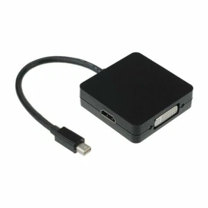 3 in 1 Mini DP zu HDMI DVI VGA Adapter Konverterkabel für MacBook Schwarz - Afbeelding 1 van 7