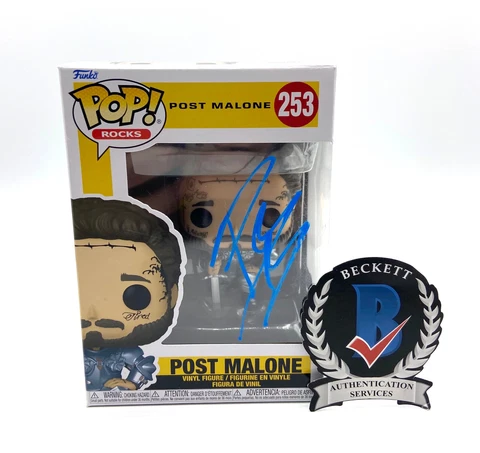 POST MALONE SIGNED AUTOGRAPH FUNKO POP BECKETT BAS COA WHITE IVERSON Cover