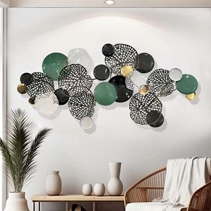Large Metal Wall Decor, Abstract Wall Art Room Decor for Home, Boho Lotus Lea... - Picture 1 of 8