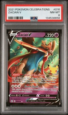 2021 POKEMON CELEBRATIONS #016 ZACIAN V PSA 8 - Image 1 of 2