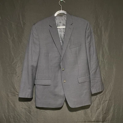 Ralph Lauren Men's Gray Wool Light Plaid Print Size 48 R Blazer Jacket - Image 1 of 4