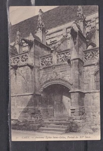 FRANCE, CAEN, EGLISE SAINT-GILLES, 1905 ppc. Caen to Devizes, GB, triangle WELSh - Picture 1 of 1