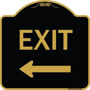 Designer Series - Exit With Left Arrow Heavy Gauge Aluminum Architectural Sign - Picture 1 of 7