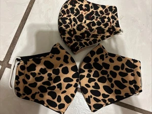 3 CLOTH MASKS FACE COVER Handmade Washable Reusable Breathable Animal Print - Picture 1 of 1