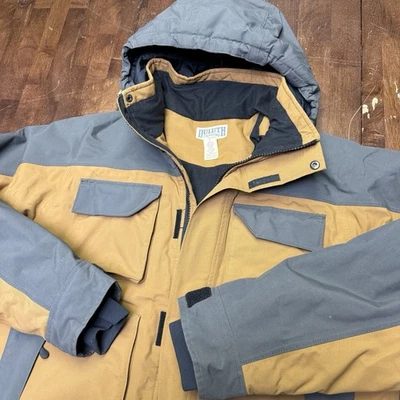 Chaqueta impermeable Duluth Trading para hombre espalda de ballena 26701 marrón lona para hombre grande Foto 1 de 4