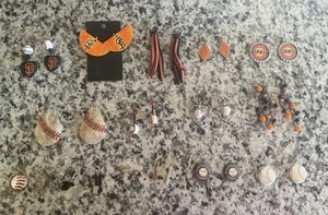 San Francisco Giants Baseball Earrings- Lot Of 15 Pairs - Picture 1 of 1