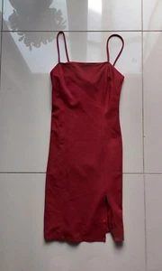 Forever 21 Size Small Red Burgundy Side Split Strappy Dress - Picture 1 of 5