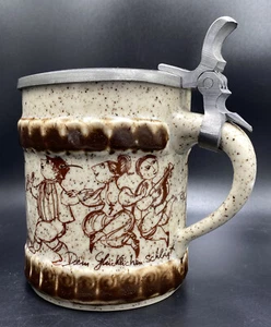 Bjorn Wiinblad Rosenthal Germany Stoneware Tankard Stein Pewter Lid Oktoberfest - Picture 1 of 18
