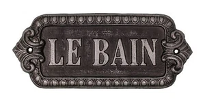 Vintage Style Bathroom Le Bain Metal Sign Wall Plaque Iron 21cm - Picture 1 of 10