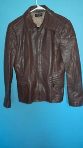Luca Luca Vera Pelle Leather Jacket By Luca Orlandi Sz 14 - Picture 1 of 7