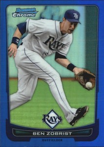 2012 (RAYS) Bowman Chrome Blue Refractors #220 Ben Zobrist/250