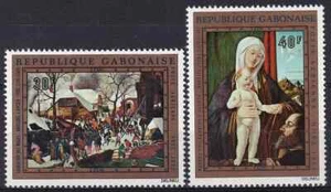 Cuadros Gabón 1972 Yvert A 132/33 MNH VF - Imagen 1 de 1
