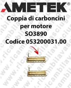 COPPIA di Carboncini Motore aspirazione per motore Ametek SO3890 2 x Cod: 053200 - Foto 1 di 1