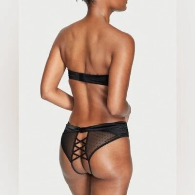 XXL Victoria's Secret очень сексуальный черный бант кружева назад нахальные трусики - Изображение 1 из 4