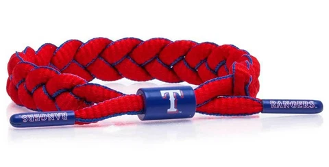 Rastaclat Baseball Texas Rangers Infield Braided Bracelet - Red & Blue Cover